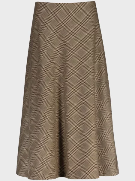 Картата спідниця Gant кльош бежева