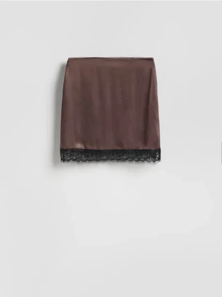 Reserved Fustă mini cu conținut ridicat de maro-închis maro