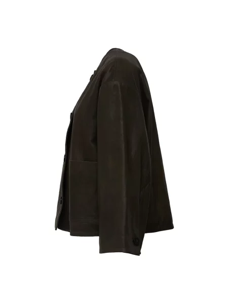 Kurtka skórzana Weekend Max Mara brązowa