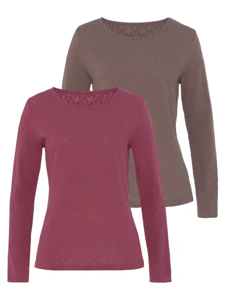 VIVANCE Tričko / červenofialová hnědá