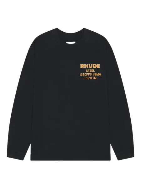 Tricou Rhude cu imagine lung negru