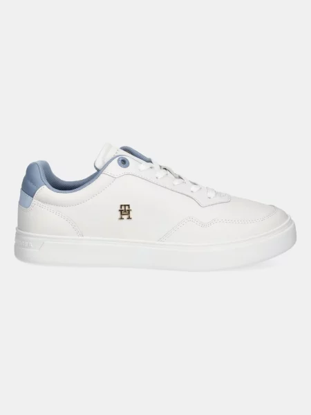 Tommy Hilfiger Usnjene superge ESSENTIAL ELEVATED COURT SNEAKER bela