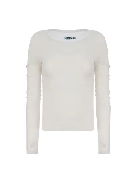 Femif Лонгслів Молочний Комбінований верх