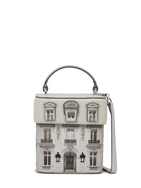 Karl Lagerfeld Ručna torbica Essentials Maison / svijetlosiva / crna bež