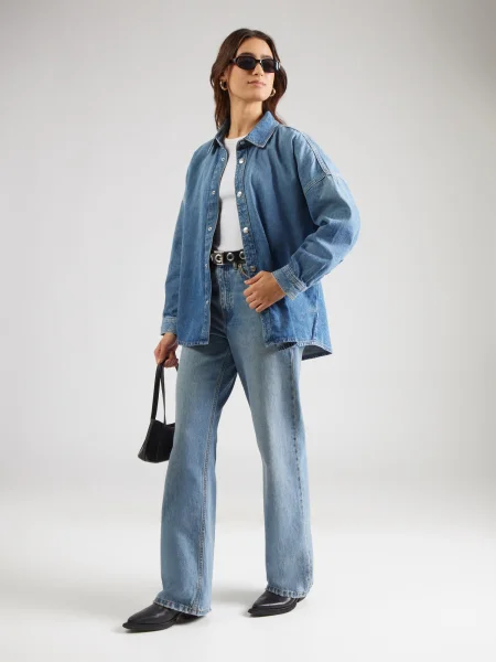Rifľová košeľa Calvin Klein Jeans modrá