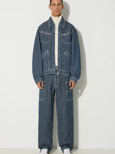 Kenzo jeansy Cargo Monkey Fit Jeans Weave niebieskie