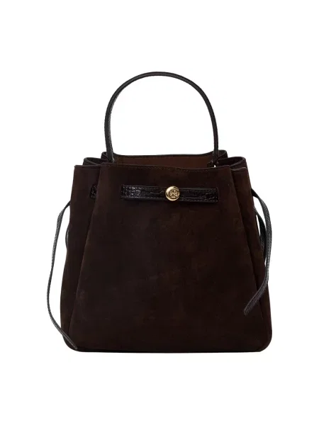 Kapelusz Tory Burch zamszowy brązowy
