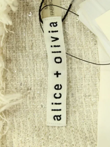 Geacă Alice + Olivia din tweed alb