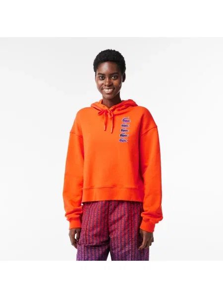 Lacoste Bluza Z Kapturem Iconic Croc pomarańczowa