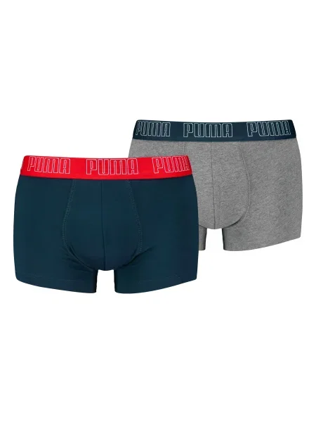 PUMA Boxerky modrá krvavě červená šedá