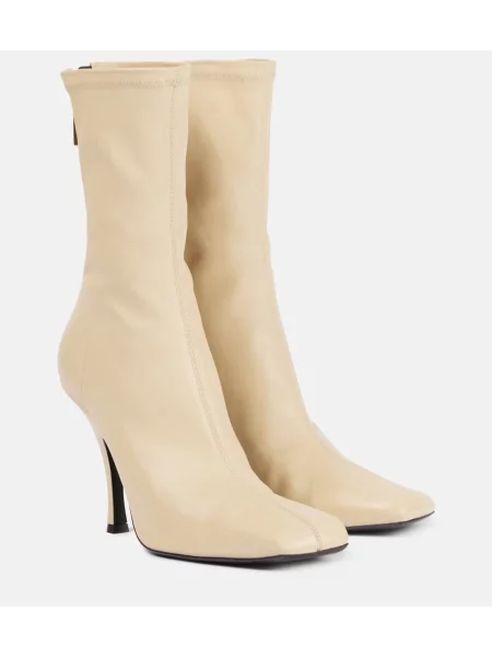 Usnjene gležnjarji Khaite bela