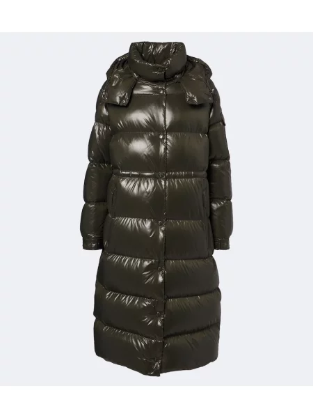 Palton Moncler cu glugă verde