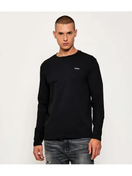 HUGO Tricou Derol / alb negru