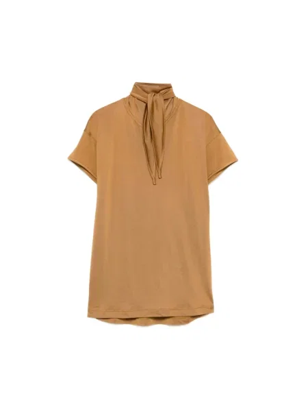 Bluzka Lemaire z krótkim rękawem brązowa