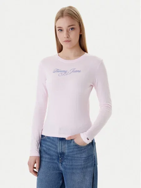 Πουκάμισο Tommy Jeans ροζ