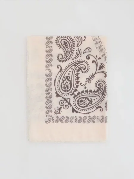 Reserved Шарф з візерунком і домішкою пшеничний 