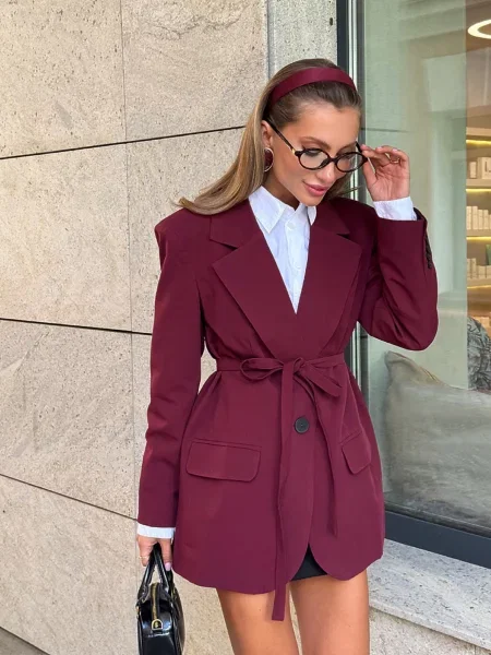 Блейзер Milirud бавовна/поліестер бордовий