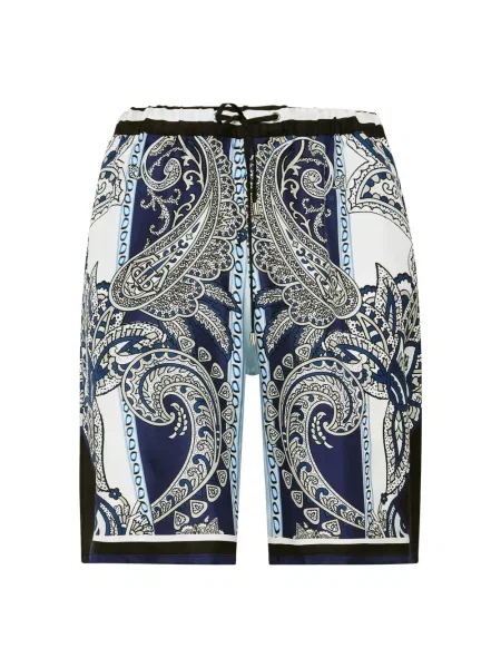 Jedwabne szorty Philipp Plein z wzorem paisley niebieskie