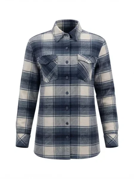 Radwa Bluză Women's flannel shirt with 4 Pockets albastru noapte alb