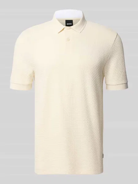 Koszulka polo o kroju regular fit z czystej bawełny model Parlay Boss biała
