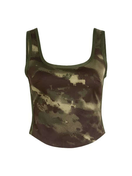 ADIDAS ORIGINALS Top CAMO CORSET kaki / maslinasta crna