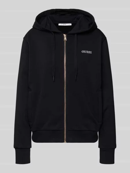 Bluza rozpinana z wyhaftowanym logo model ‘SOFIA’ Guess czarna