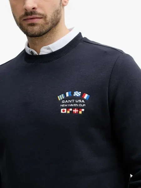 Hanorac crewneck Gant albastru