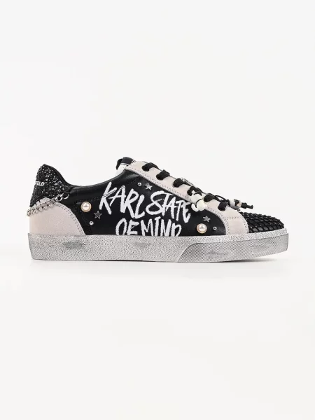 Karl Lagerfeld Skool sneakers pentru femei din piele negru