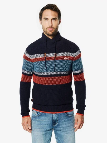 KOROSHI Pulover albastru / bleumarin / roșu alb