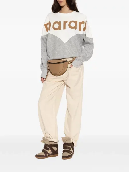 Sneakerși Isabel Marant din piele de căprioară maro