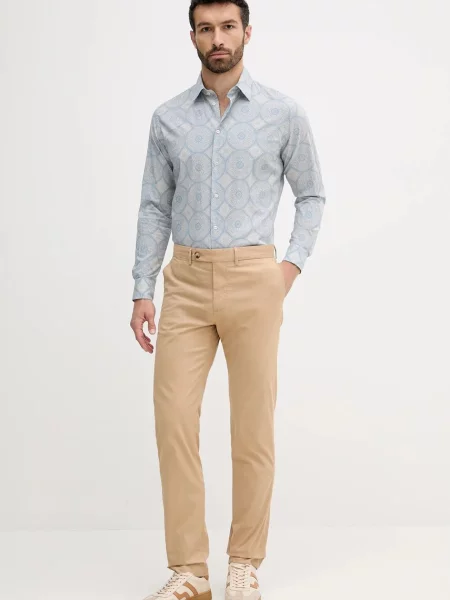 Tommy Hilfiger spodnie zielony w fasonie chinos beżowe