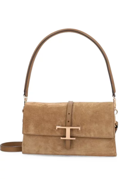 Geantă shopper Tod's din piele de căprioară maro