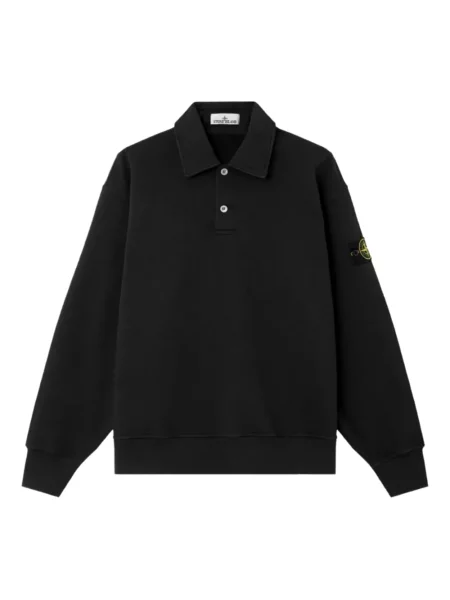 Koszulka polo Stone Island polarowa z kamieniami czarna