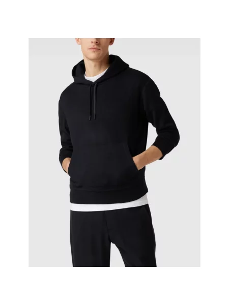 Bluza z kapturem Emporio Armani z kaszmiru z kapturem niebieska