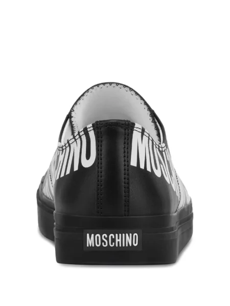 Sneakerși Moschino cu autograf negru