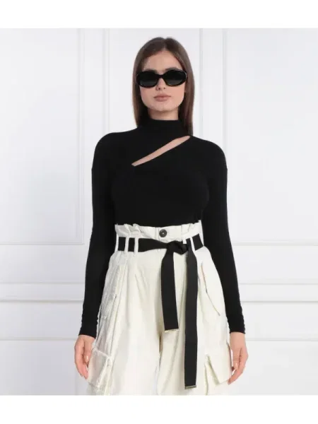 Pinko Bluză cu adaos de cașmir negru