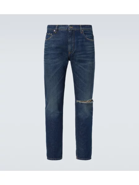 Obrabljen raztrgane kavbojke Dolce&gabbana modra