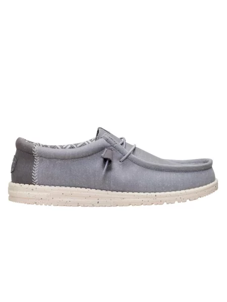 HeyDude Mokasyny Wally Stretch Canvas białe