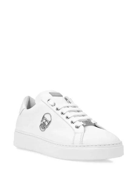 Sneakerși Philipp Plein cu șireturi din piele alb