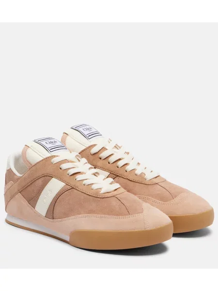 Sneakerși Chloé din piele de căprioară roz