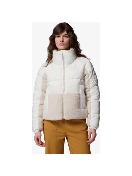 Kurtka Columbia Leadbetter Point II Sherpa Hybrid biało beżowa XS biała