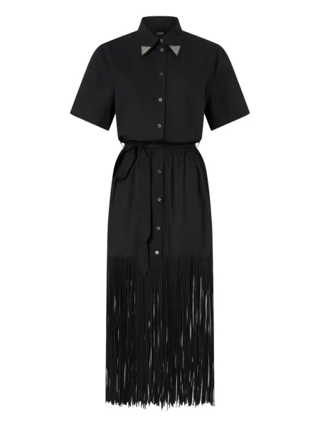 Gulerat rochie Pinko cu franjuri de costum negru