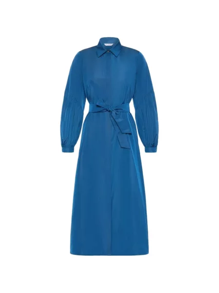 Cu centură rochie midi Max Mara albastru