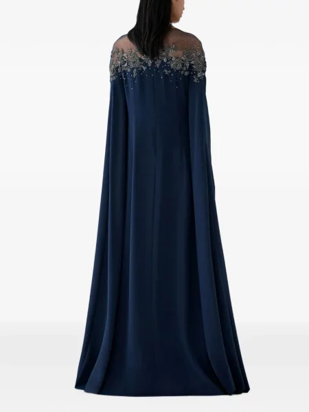 Rochie maxi Carolina Herrera cu model floral albastru