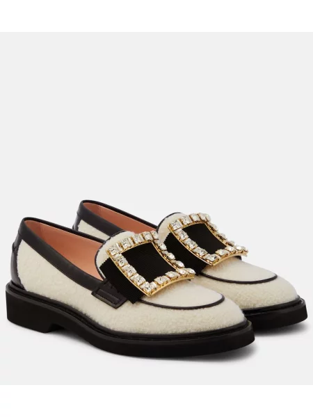 Volnene loaferke Roger Vivier bela
