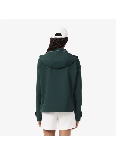 Lacoste Wodoodporna Parka Z Kapturem O Kroju Oversize zielona
