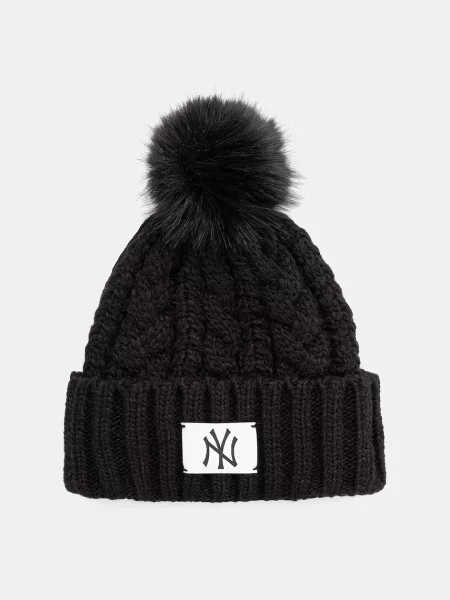 New Era Knit Medium Wmns MLB Cable Wide Beanie New York Yankees Black Universal negru