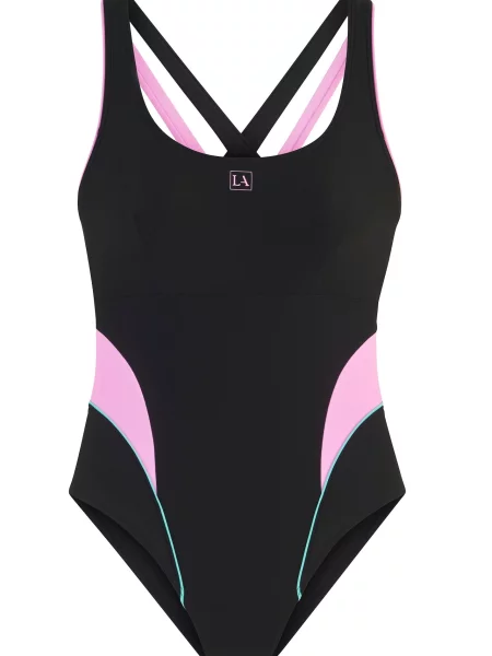 LASCANA ACTIVE Costum de baie sport negru alb