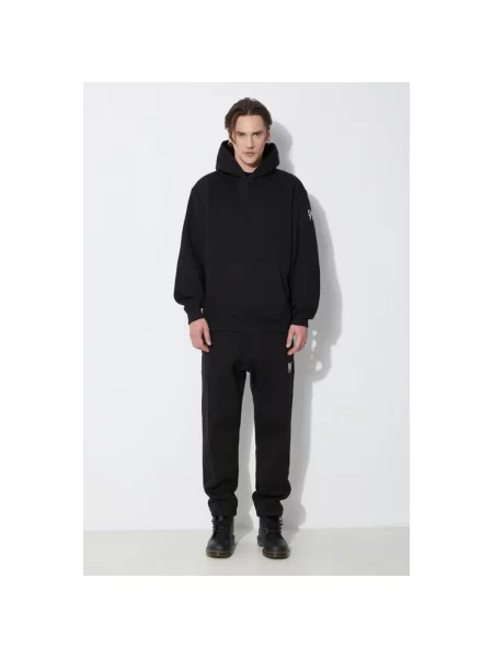 Neil Barrett bluza Easy Drop Shoulder Double Bolts Hoodie z kapturem gładka czarny