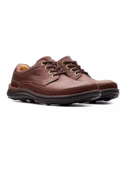 Półbuty Clarks sznurowane skórzane brązowe